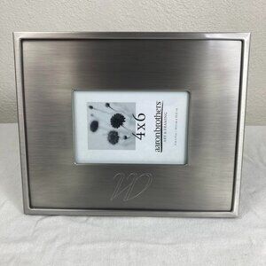 Aaron Brothers 4x6 Brushed Metal Photo Frame Silver Modern Desk Frame